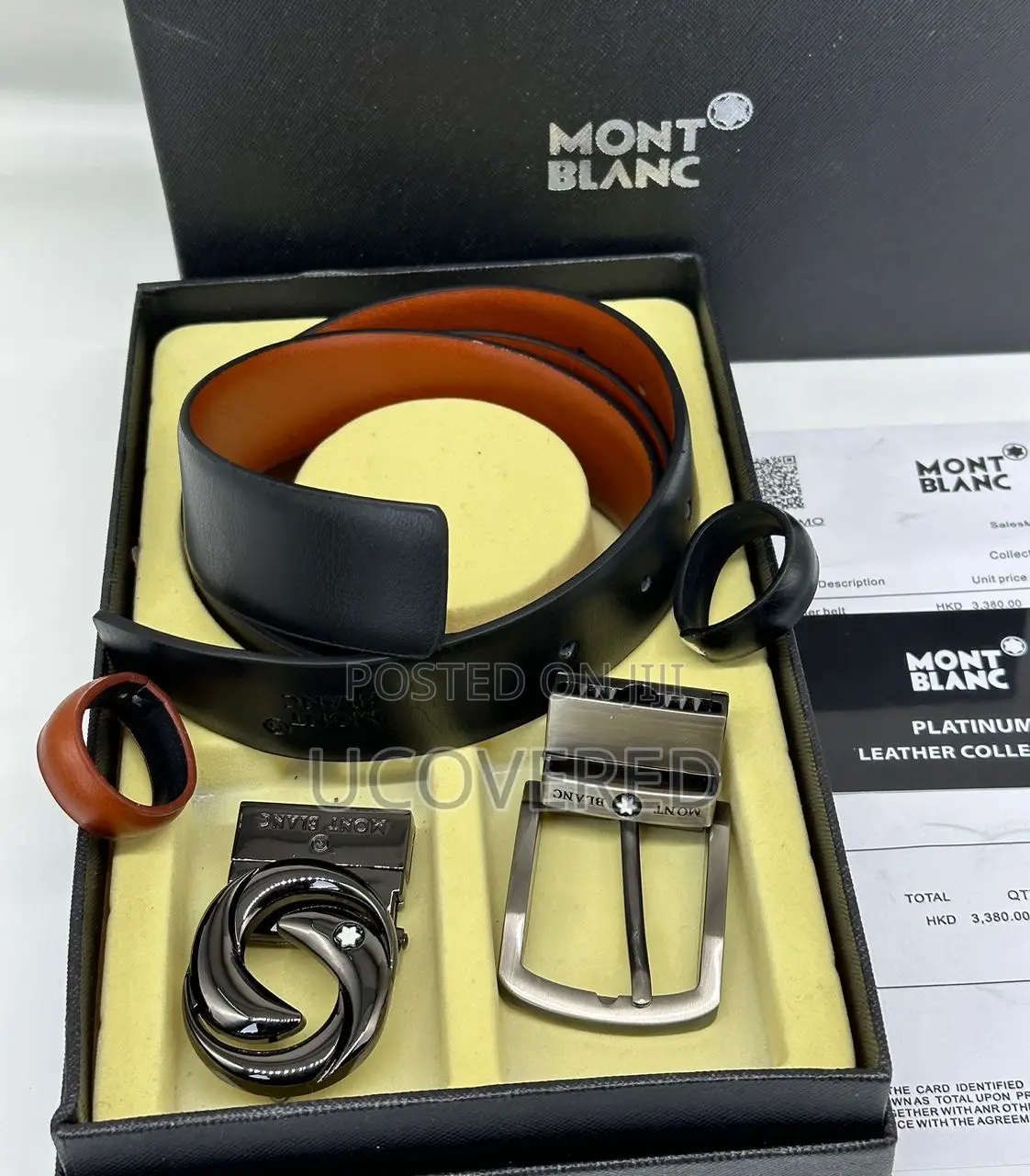 Mont Blanc 2 in One Leather Belt