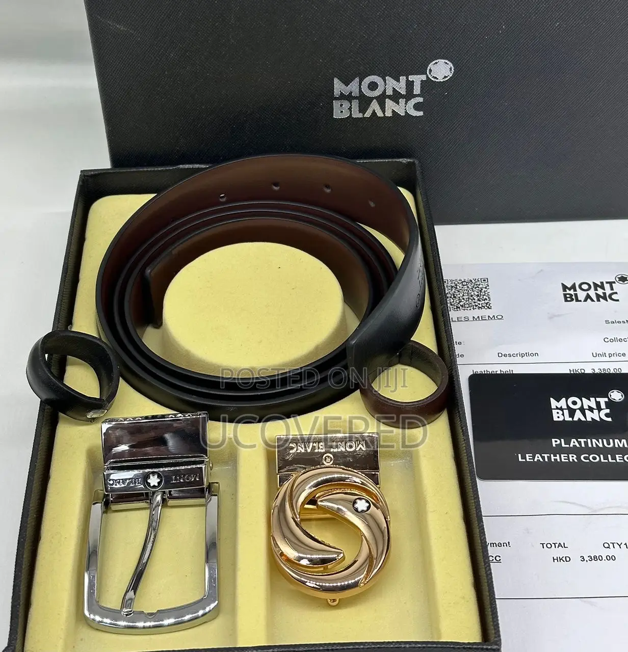 Mont Blanc 2 in One Leather Belt