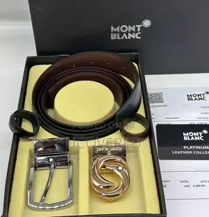 Mont Blanc 2 in One Leather Belt