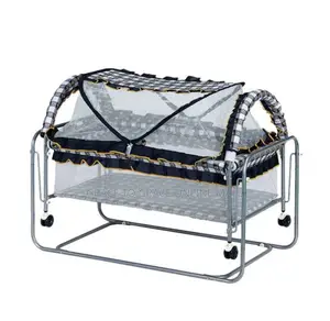 2 in 1 Sliver Baby Cot With Cradle