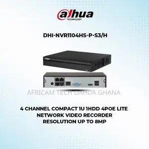 Dahua NVR Network Video Recorder Ip 4 Channel Poe