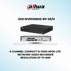 Dahua NVR 8 Channel Poe 8mp Recorder Audio Vidio Network Ip