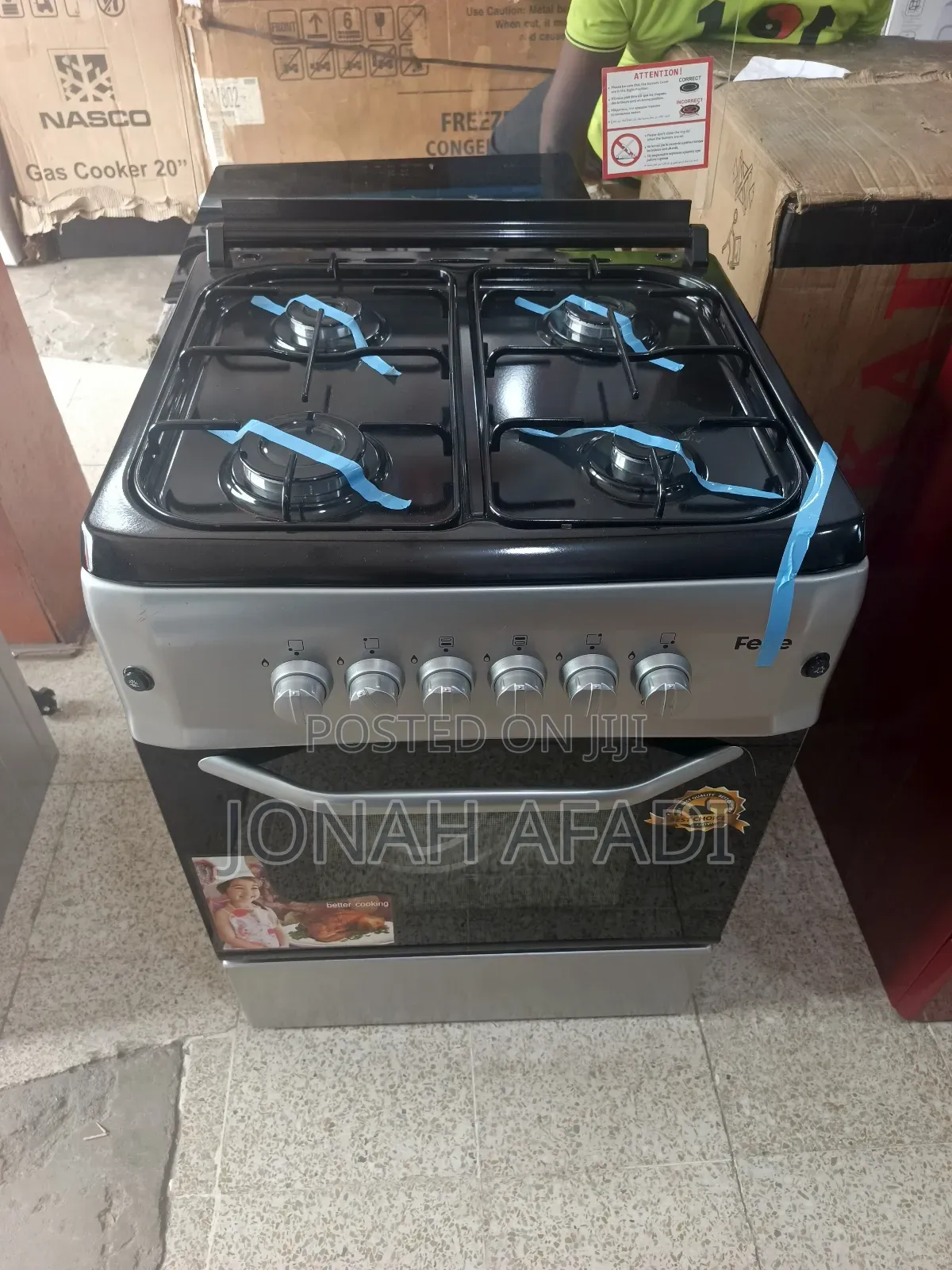 Ferre 60x60 4burner Gas Cooker With Oven, Grill, Rotisserie