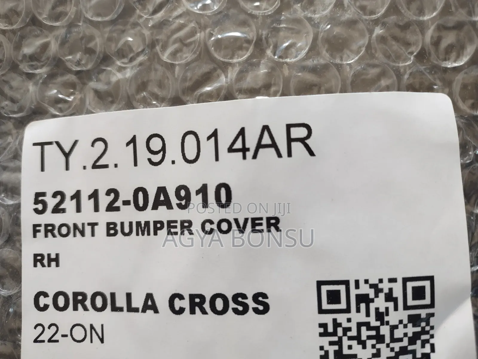 2020 2021 2022 2023 Toyota Corolla Cross Front Bumper.