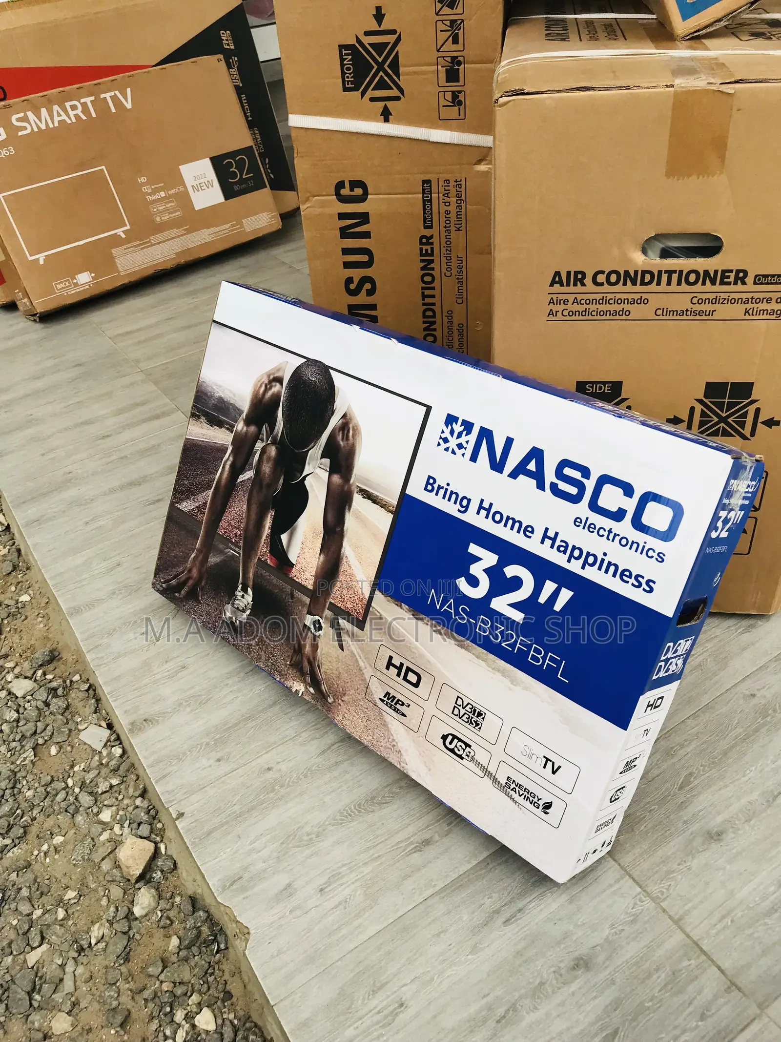 Brand New Nasco 32 Inch Digital Satellite Frameless Tv.