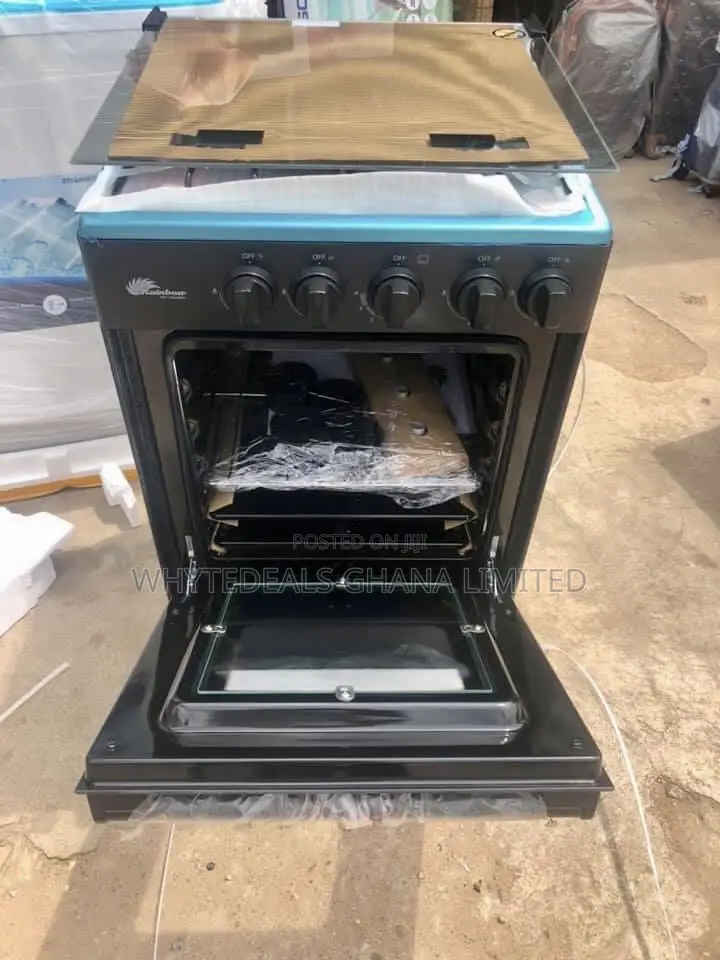 Rainbow 4burner Gas Cooker W/Oven-Stainless Steel Easy Clean