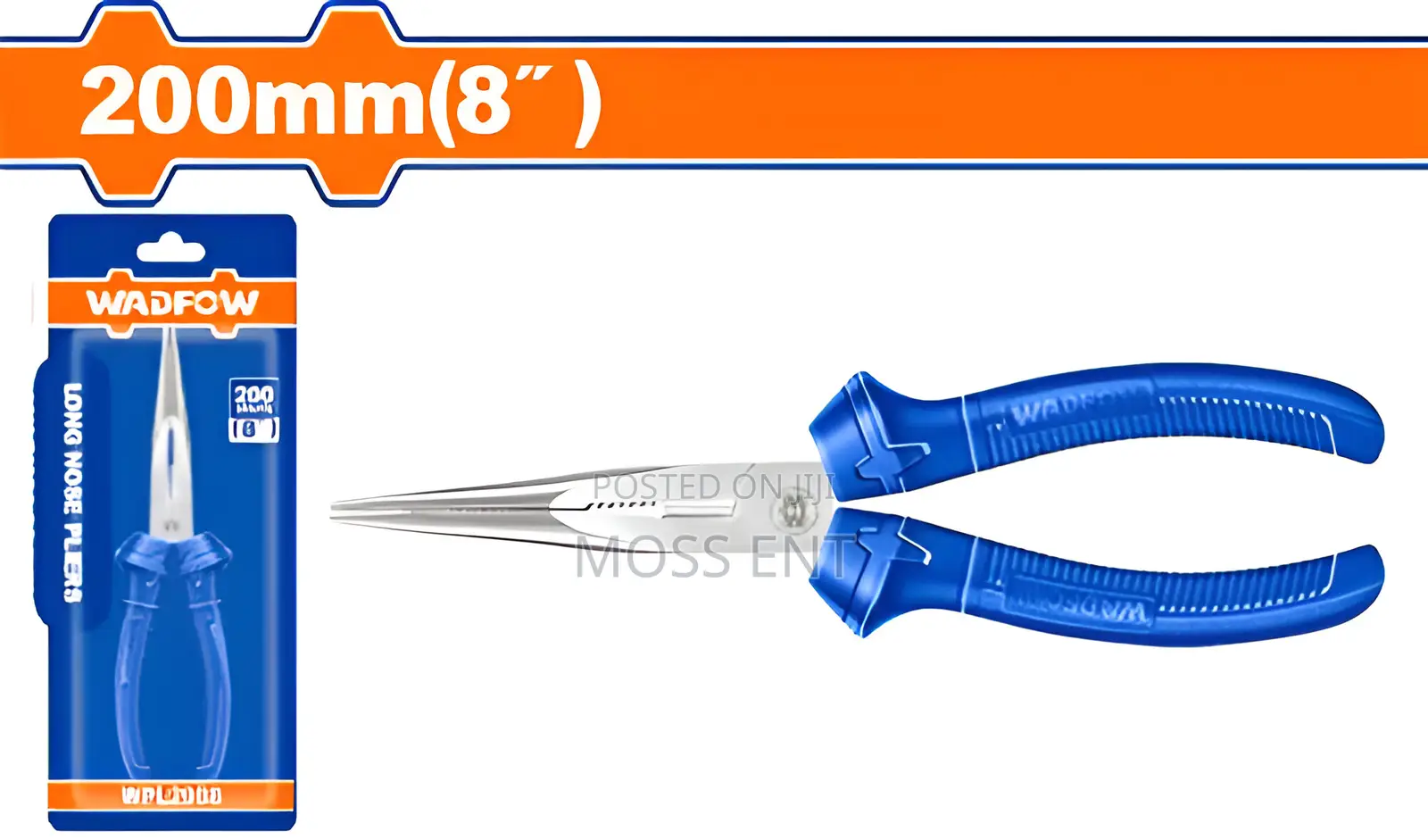 Wadfow Long Nose Pliers 8" - Plastic - P6c60 - Wpl2928