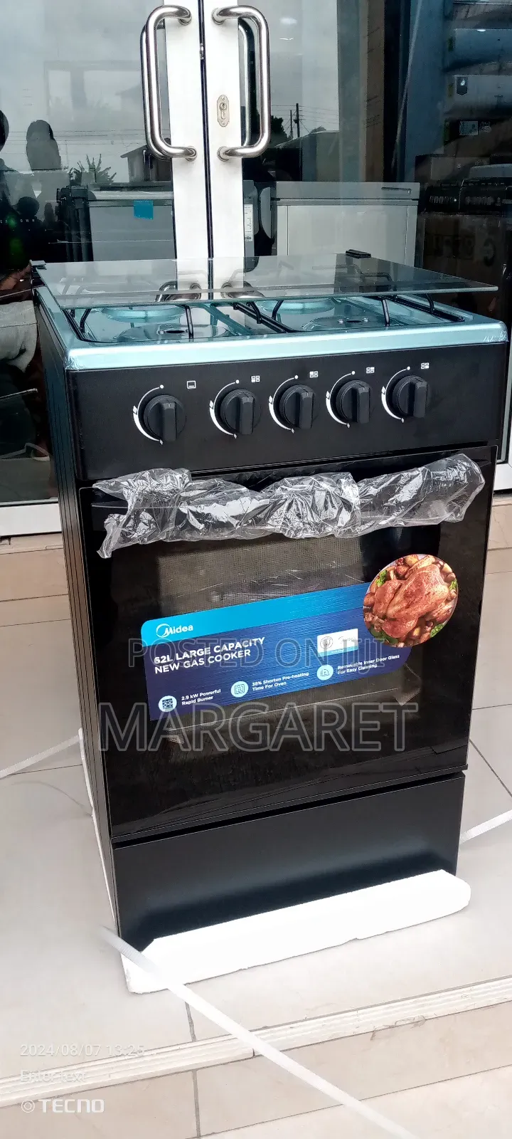 Original Midea 4 Burners Gas Cooker Oven and Grill