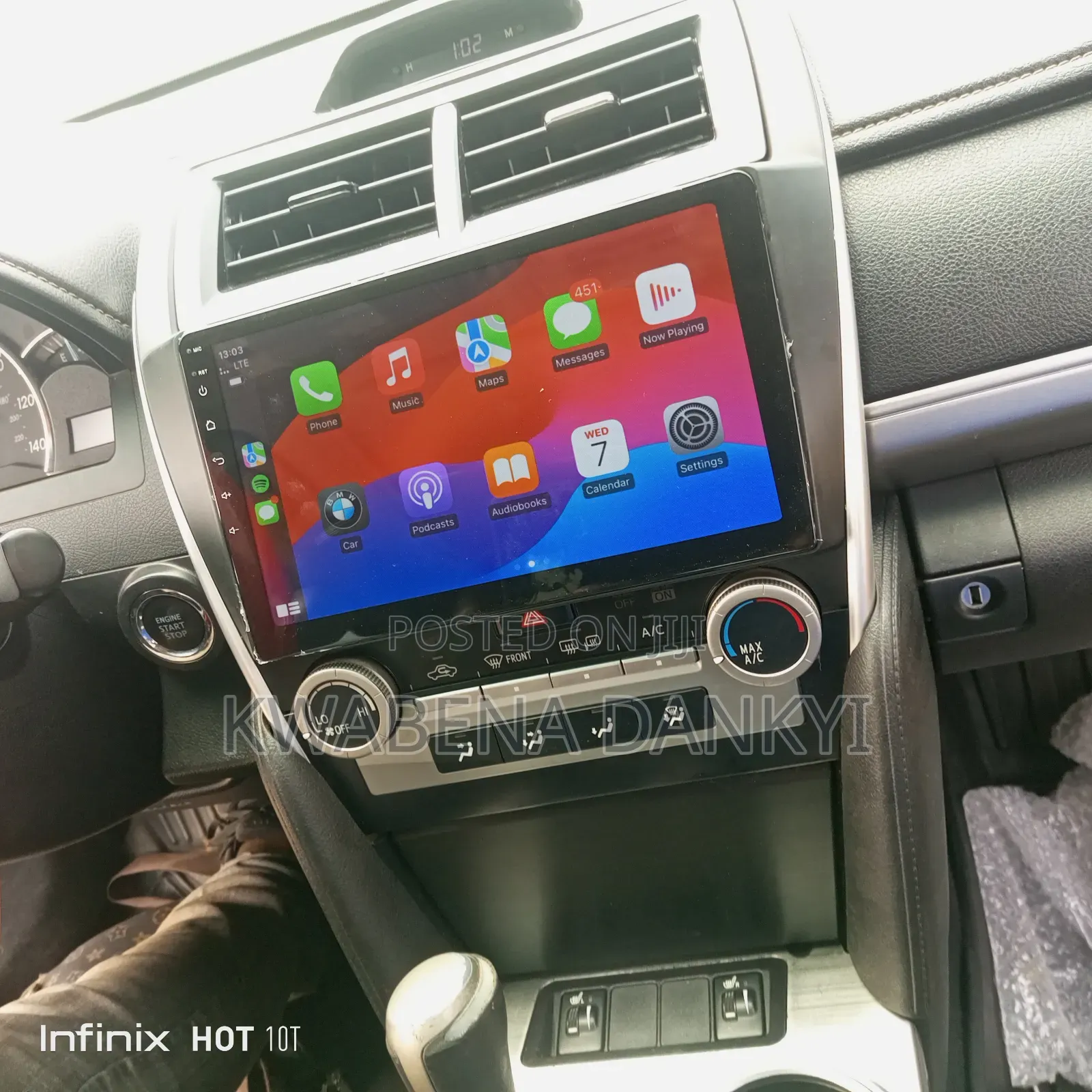 Apple Car Play System Screen Toyota Camry 2012-2014