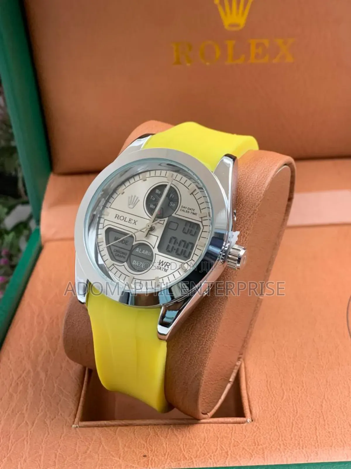 Digital and Analog Rolex Rubber Strap Watch