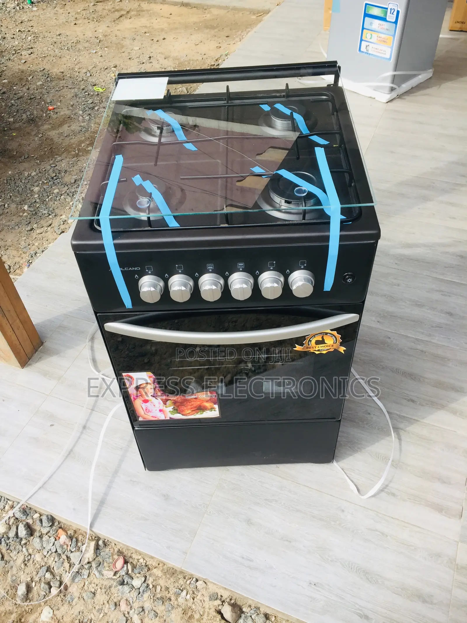 Freestanding Gas Stove Oven Black Volcano 4burner 50/50