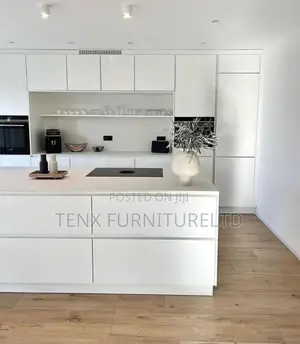 Kitchen Cabinet With (Island) All White