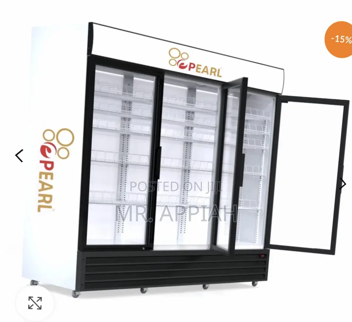 Quality Pearl PVC-150 950L 3 Door Electric Display Fridge