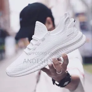 Men Sneakers White, Black And White Colour