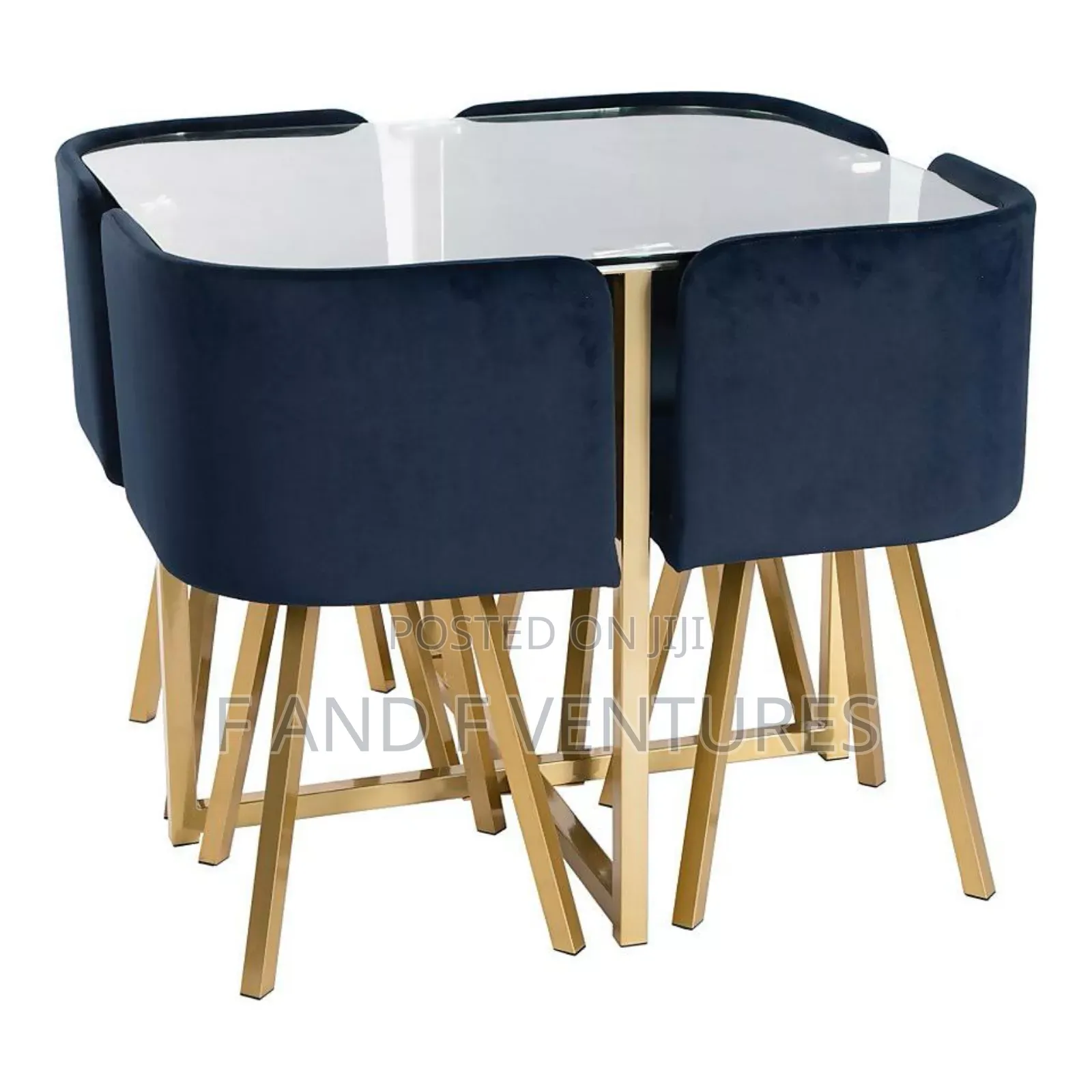 Glass Top Dinning Table With 4 Chairs- Uk