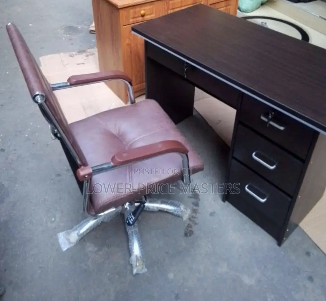 Executive Chair and Office Desk Complete Set