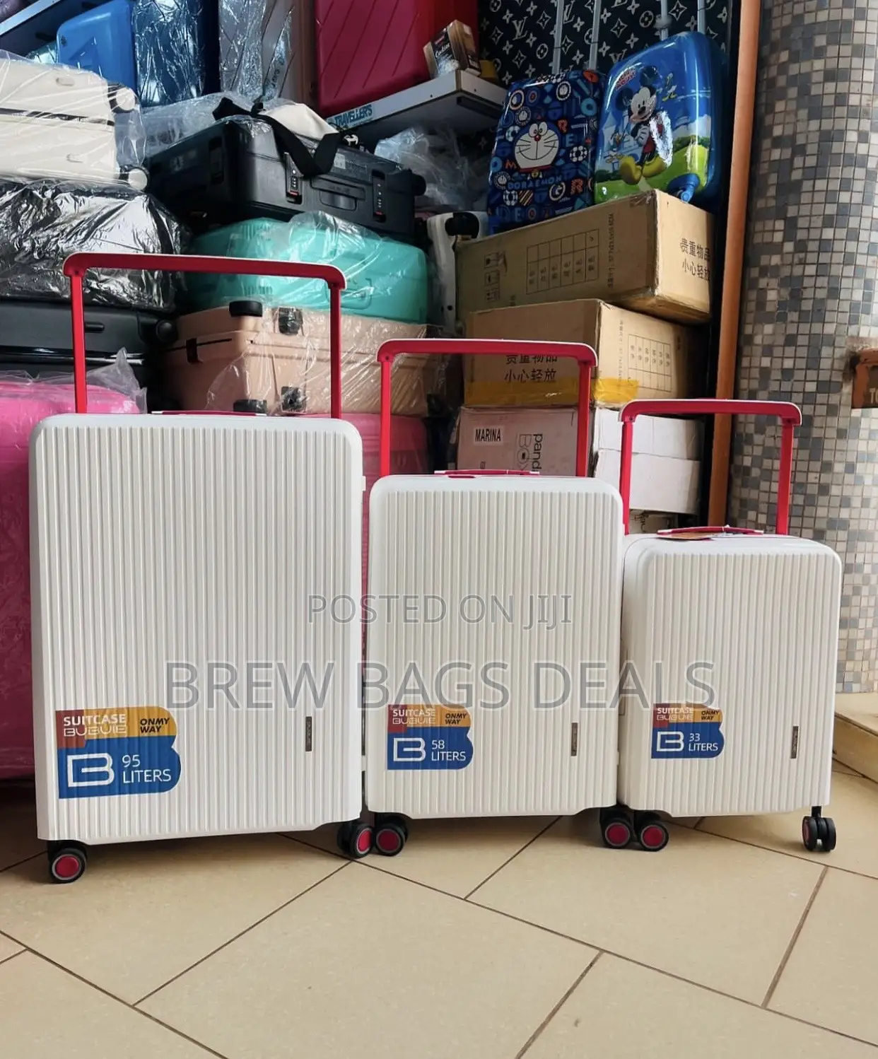 Original 3set Travelers Choice Off White Zipless Suitcase