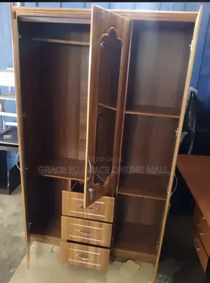 Wooden Wardrobe With Mirror