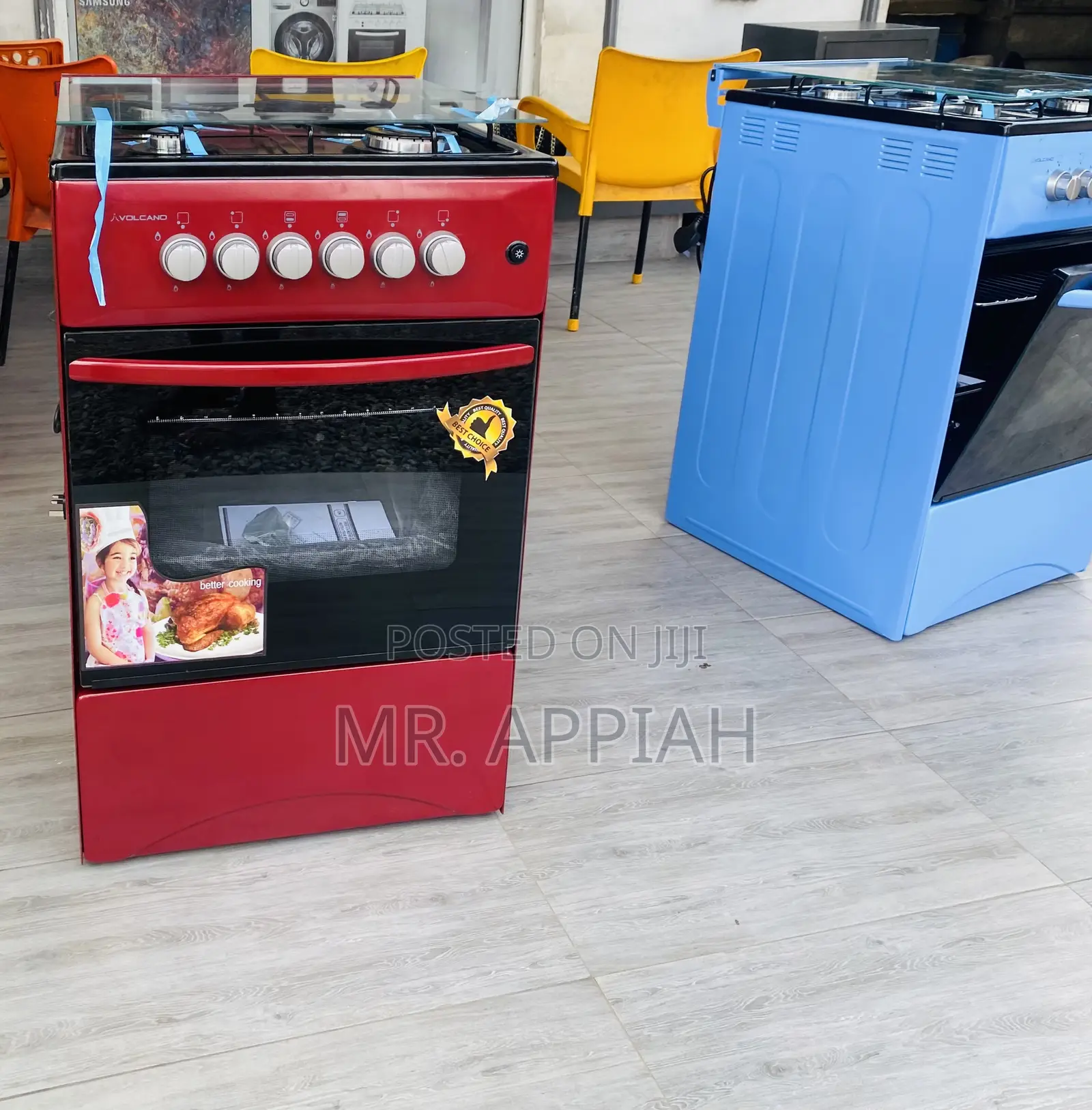 Check Out Quality Volcano 50x50 Gas Oven 4 Burner(Red).