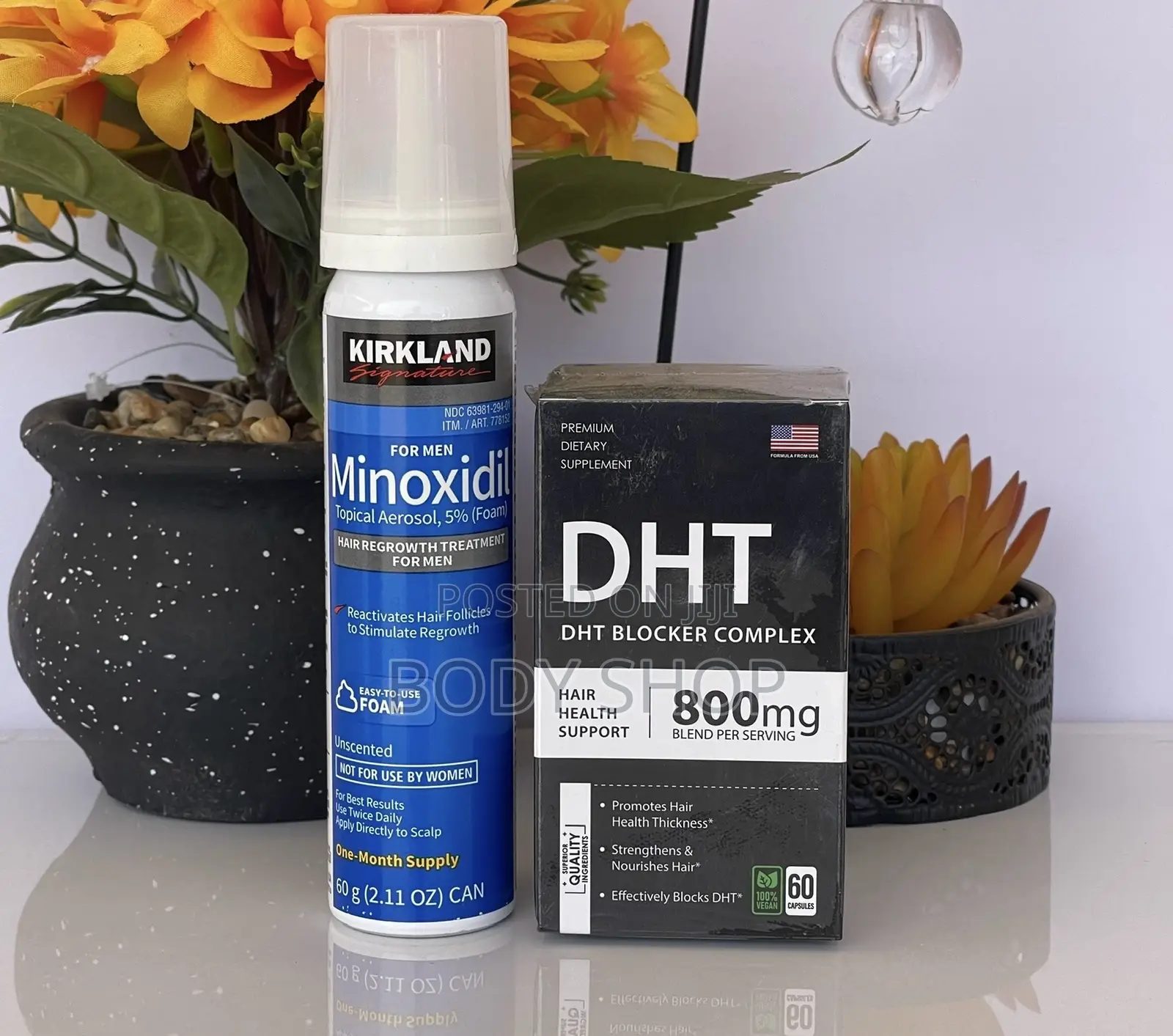 Hairline Regrowth Set- Kirkland Minoxidil Foam + DHT Blocker in Lapaz ...