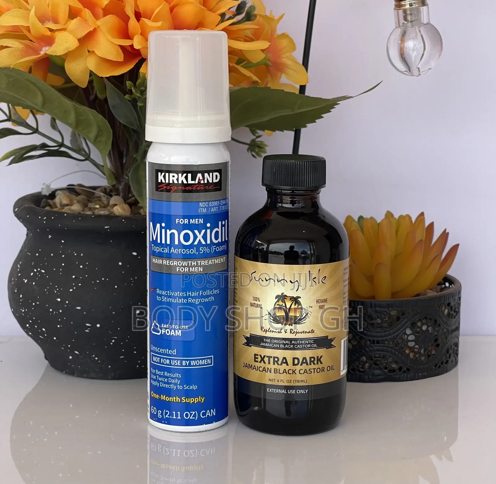 Castor Oil + Kirkland Minoxidil Foam for Beard and Hair Grow