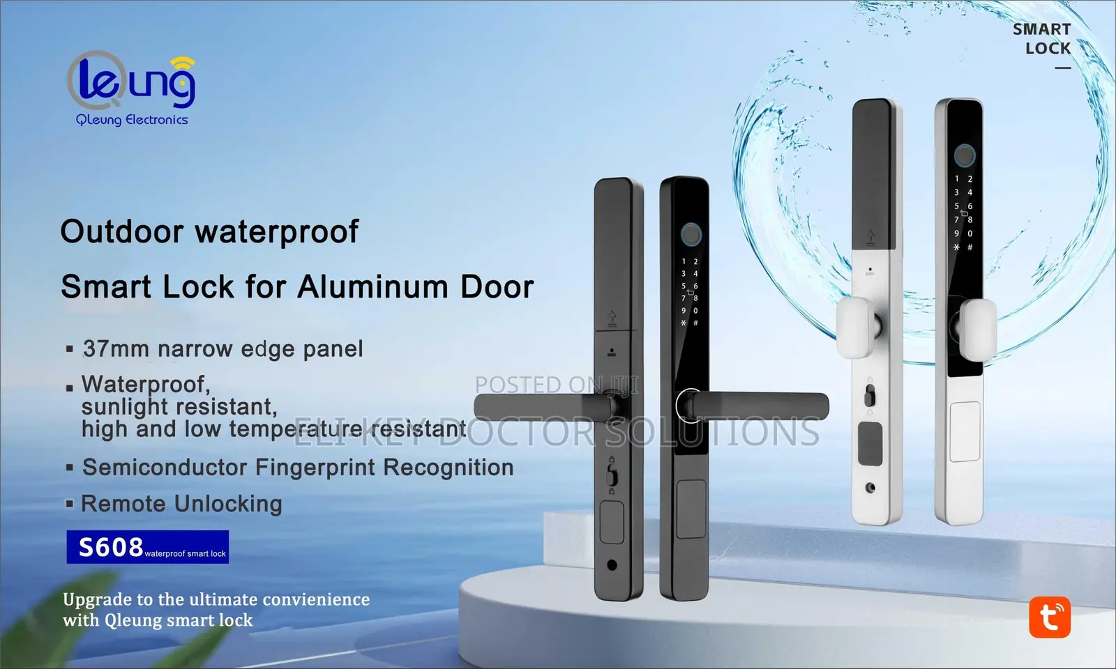 Waterproof Outdoor Fingerprint, Ttlock App, Smart Door Lock