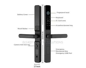 Waterproof Smart Door Lock for Glass Doors, Hotels- Tuya App