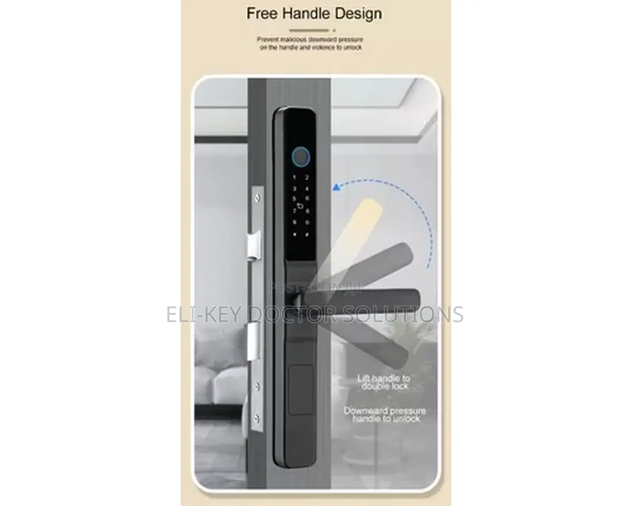 Waterproof Smart Door Lock for Glass Doors, Hotels- Tuya App