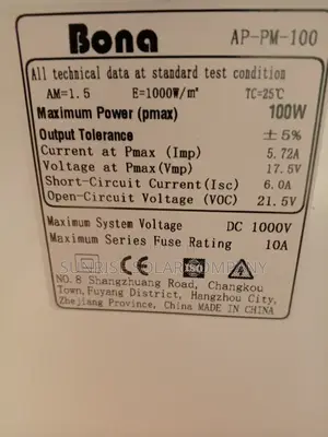 Solar Panel 100w(Mono Crystalline )