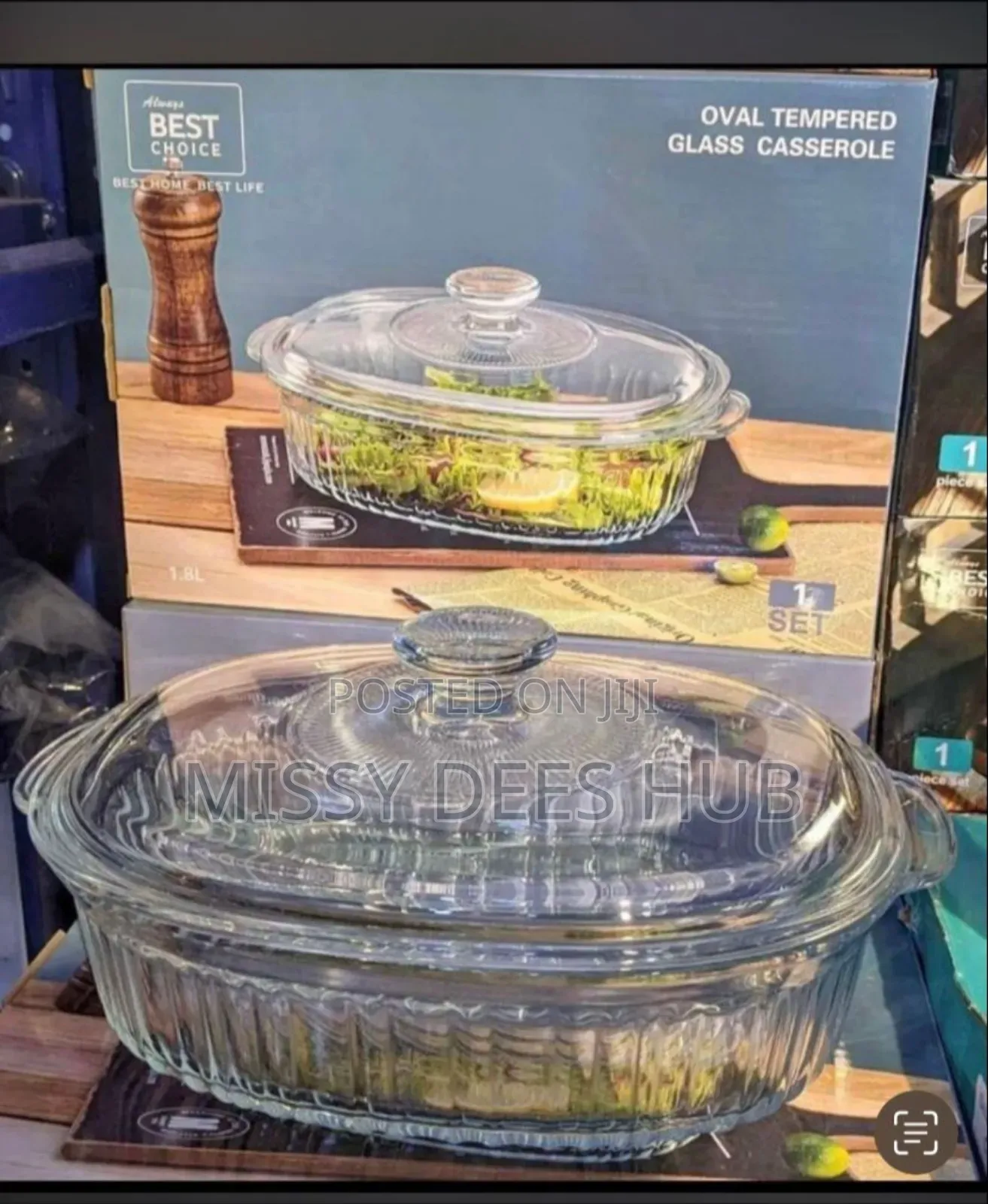 2.8L + 1.8L Glass Bowls