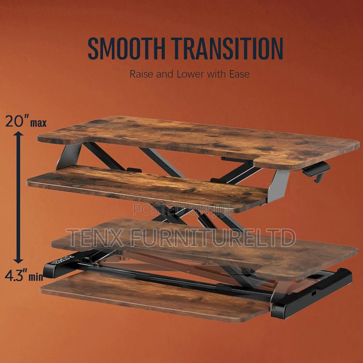 Dual Monitor and Laptop Riser Tabletop