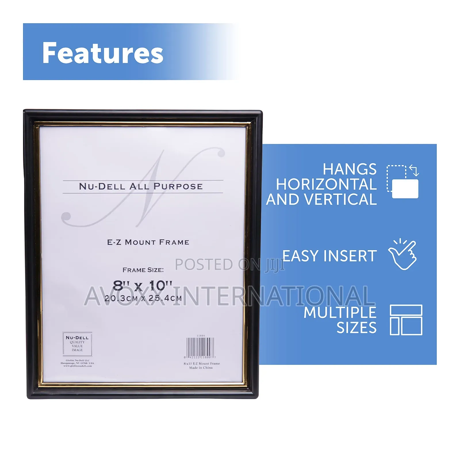Nudell 8"X10" Frame, Black With Gold Trim (Pack of 2)