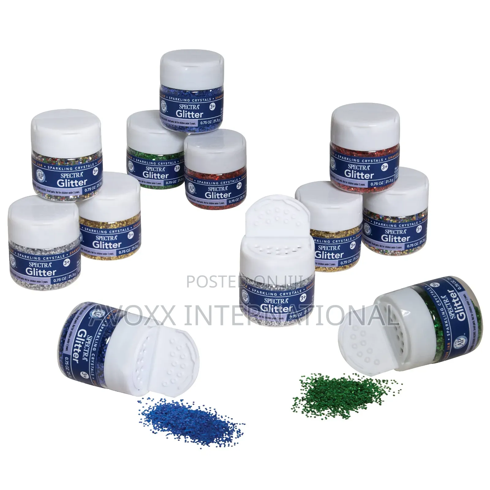 Spectra Arts Crafts Glitter Assortment, 12 Counts