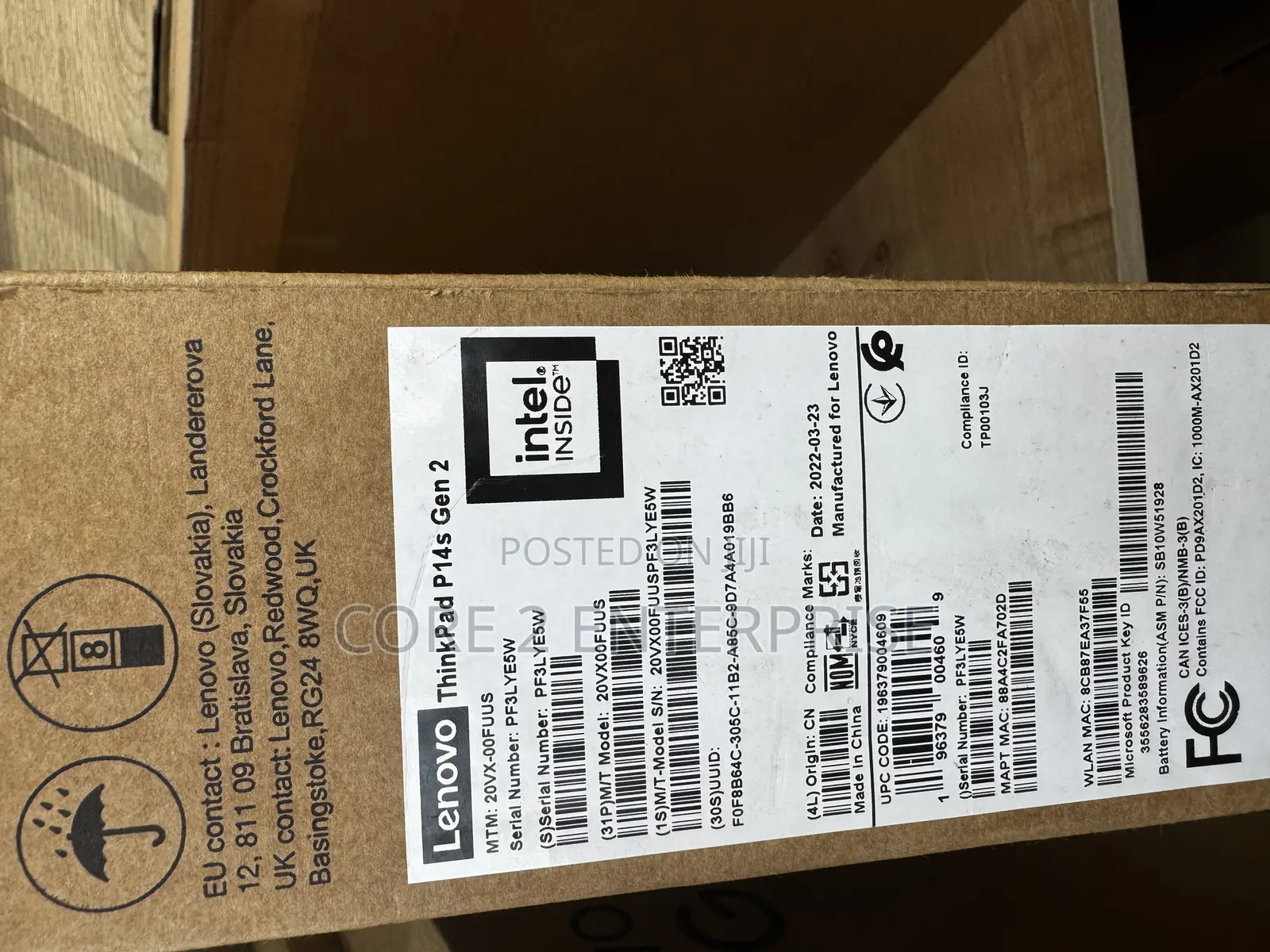 New Laptop Lenovo Thinkpad P14s 16GB Intel Core I7 SSD 512GB