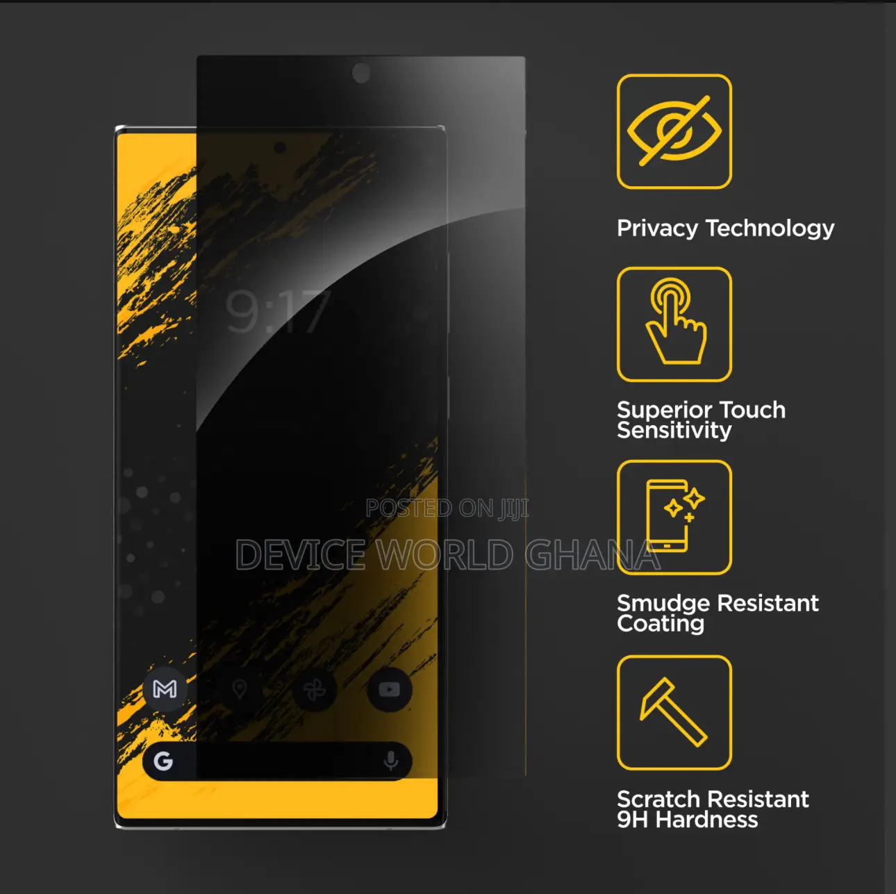 Hh Privacy Screen Protector for Samsung S24ultra S23ultra 22