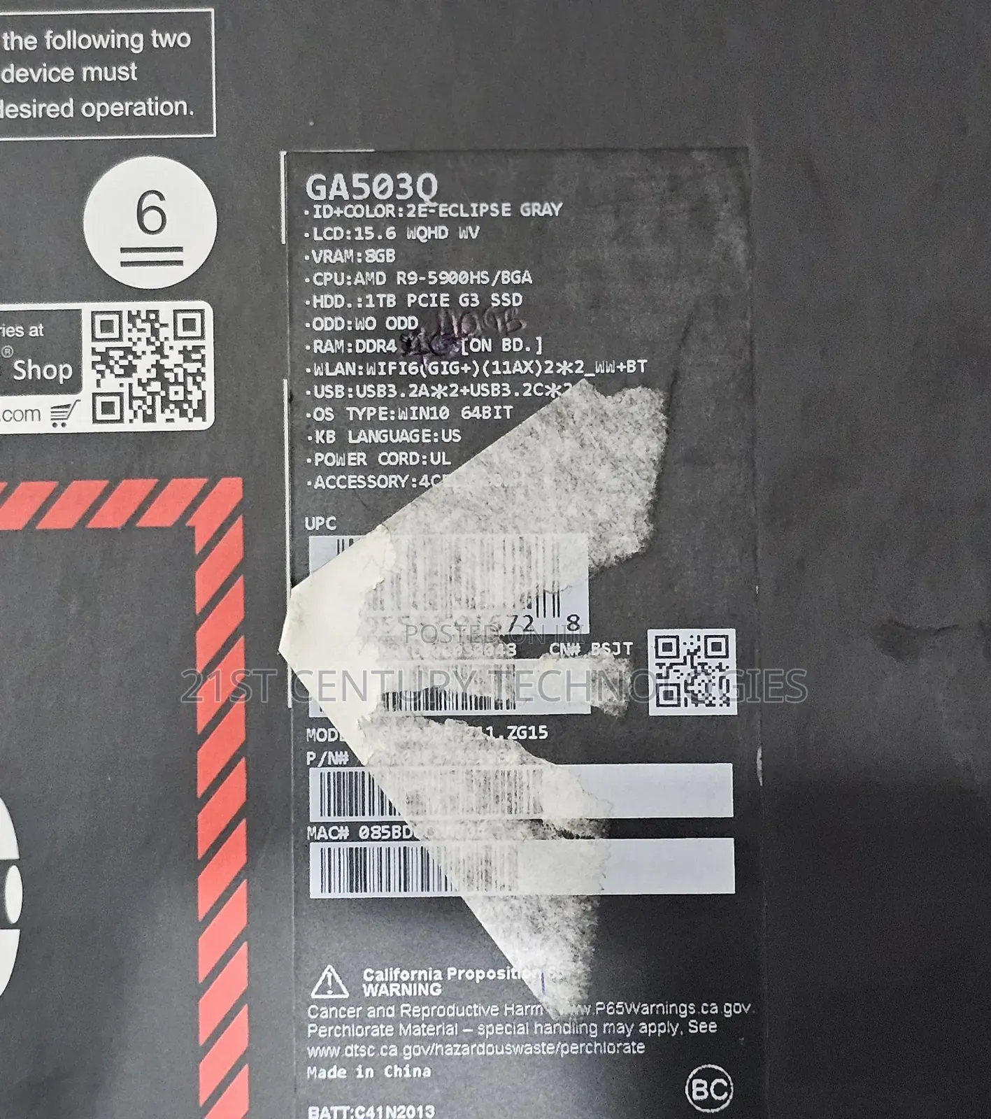 Laptop Asus ROG Zephyrus G15 16GB Intel Core i7 SSD 2T