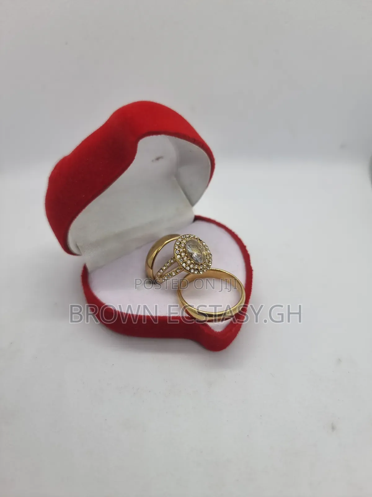 3 Piece Titanium Steel Wedding and Engagement Rings