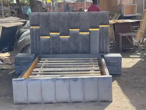 King Size Bed Frame With 2 Side Drawers