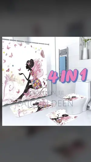 Bathroom Mat + Shower Curtains Plus 3 Set Bathroom Set Mats