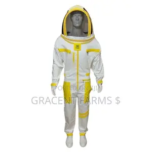 Photo - 3-Zipper White Yellow Astro Beekeeper's Jumpsuit + Gloves