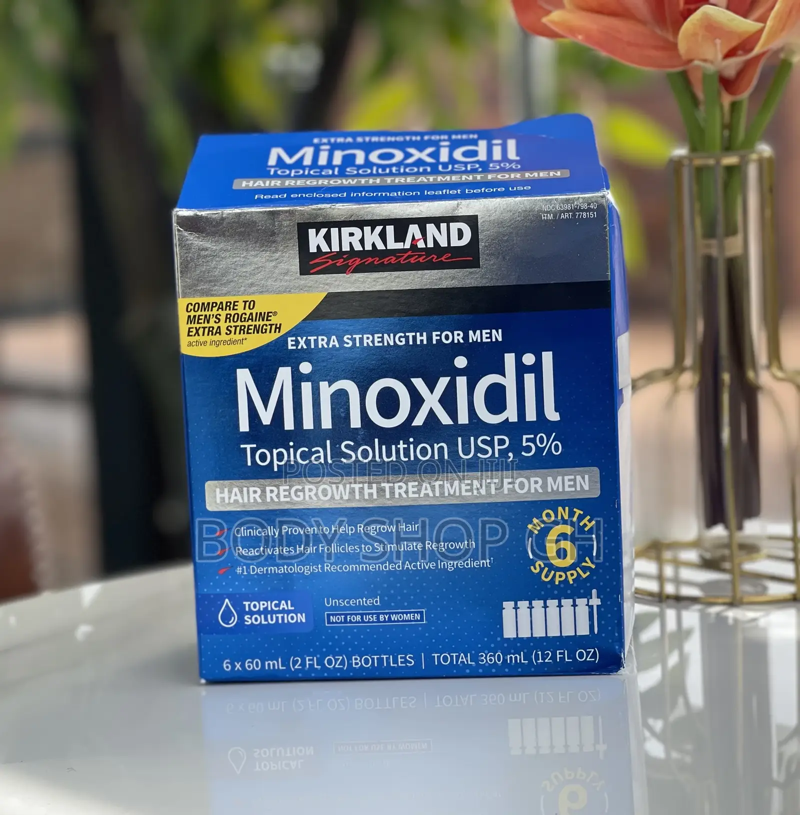 One Box ( 6 Bottles ) of Original Kirkland Minoxidil + Drop