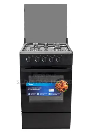 Exclusive MIDEA-4-BURNER-GAS-COOKER-BLACK-MIRROR-SP5055T082-