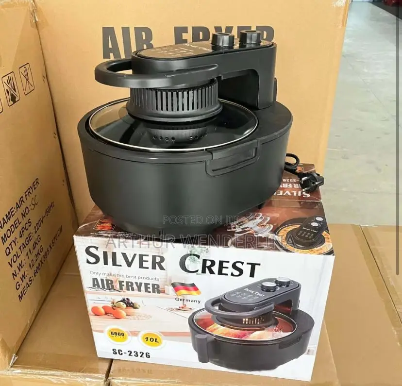 Silvercrest Extra Large Smart Air Fryer - 10 L - Black
