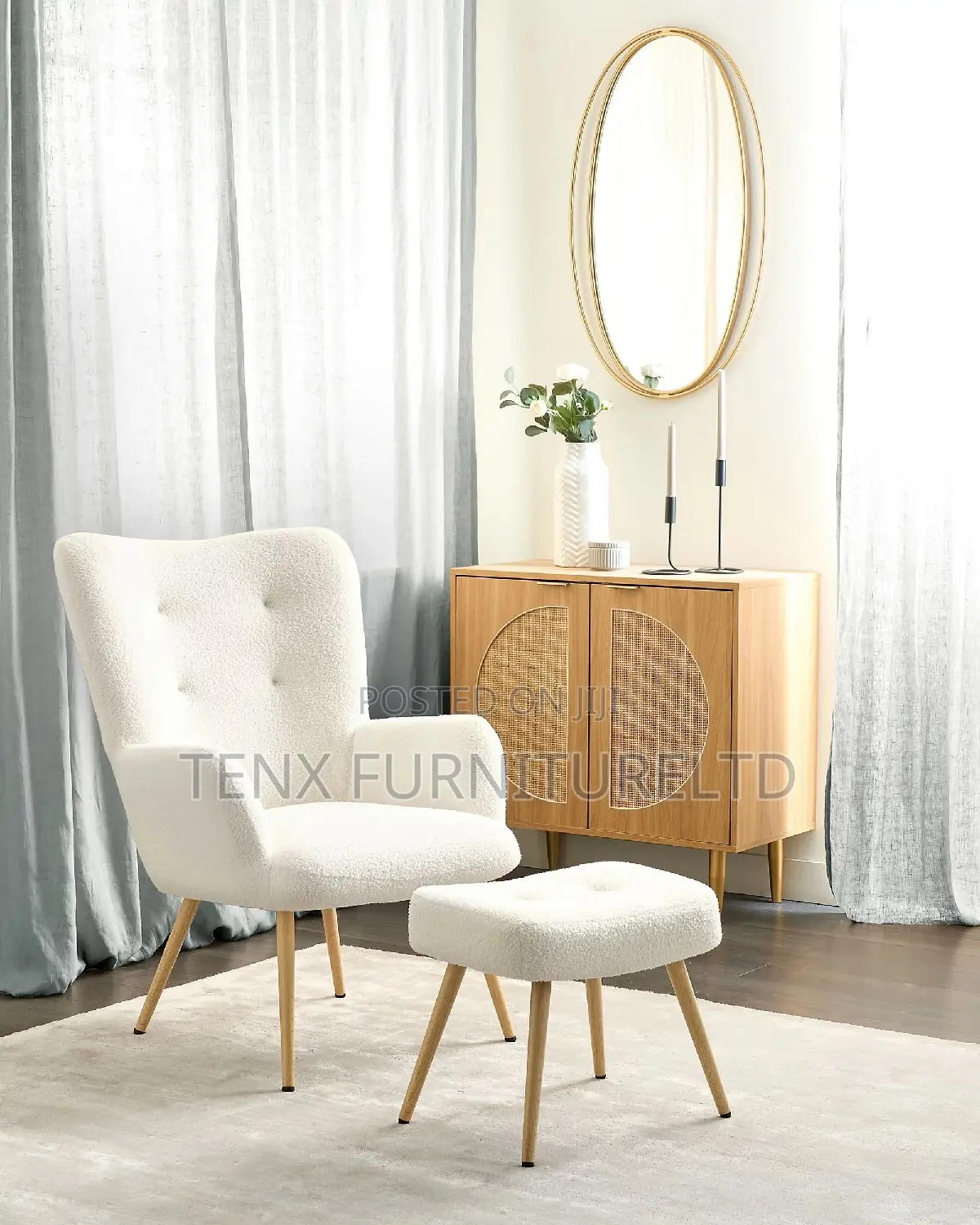 Ascent Chair (Fluffy) Fabric With Leg Rest