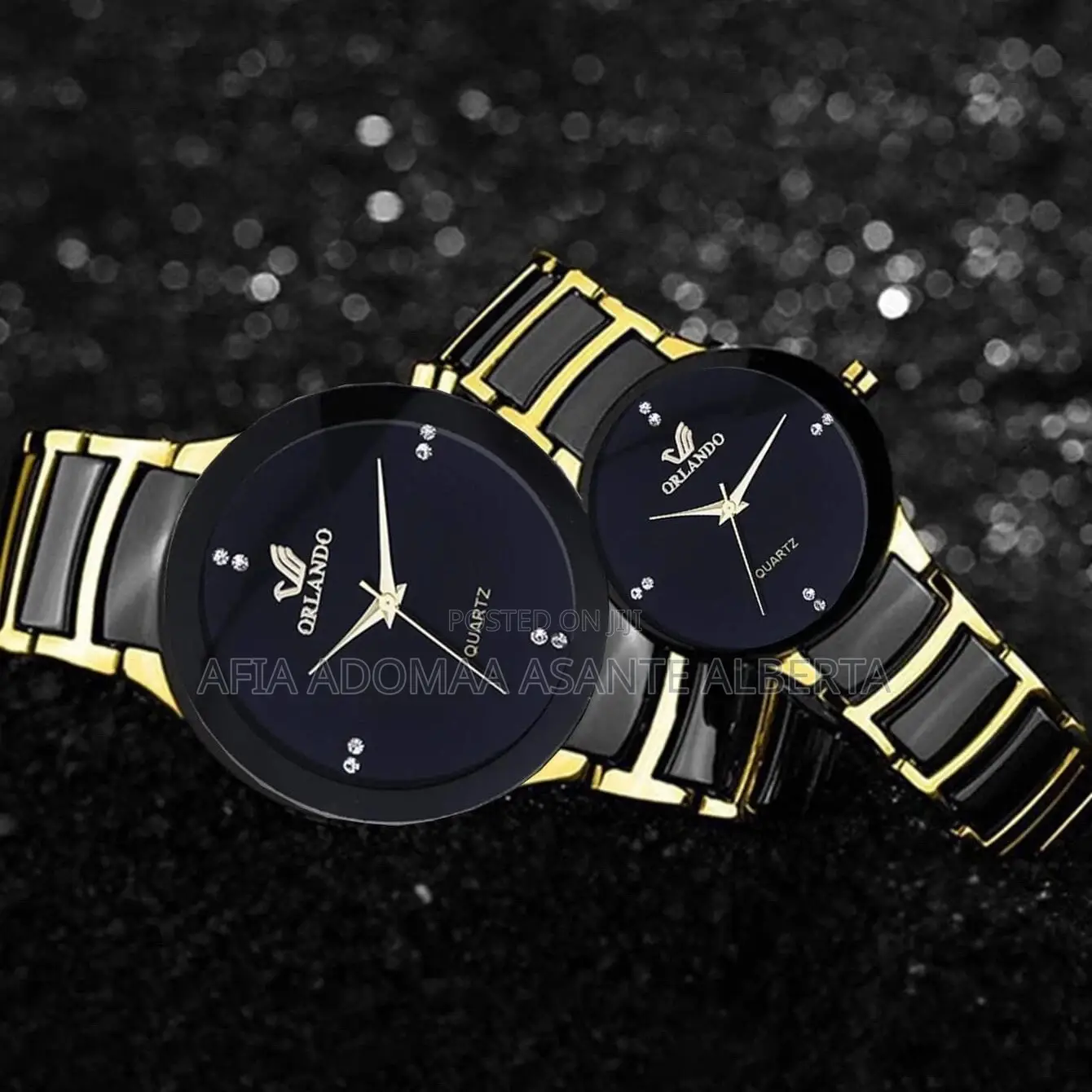 2 Pieces Couple Rhinestone Quartz Watch