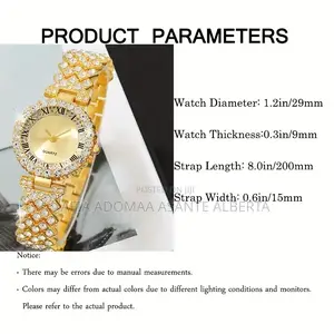 6pieces Rhinestone Jewelry Set(Watch,Bracelet,Ring,Earrings)