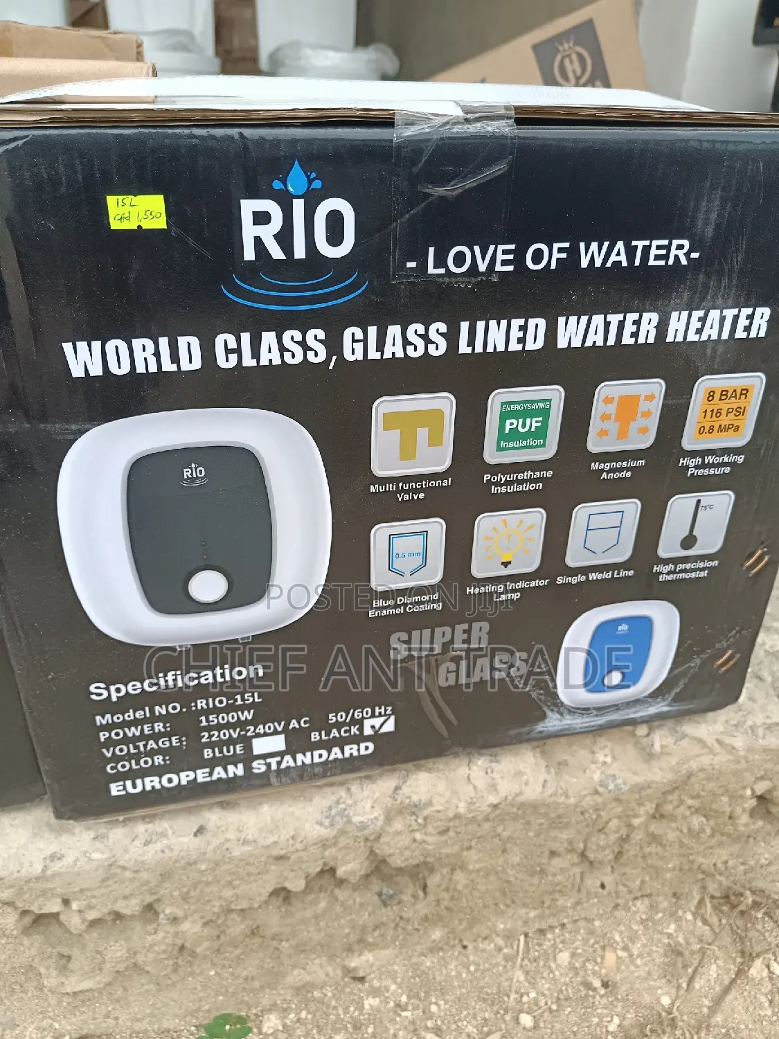 Water Heater 15 Litres -Rio