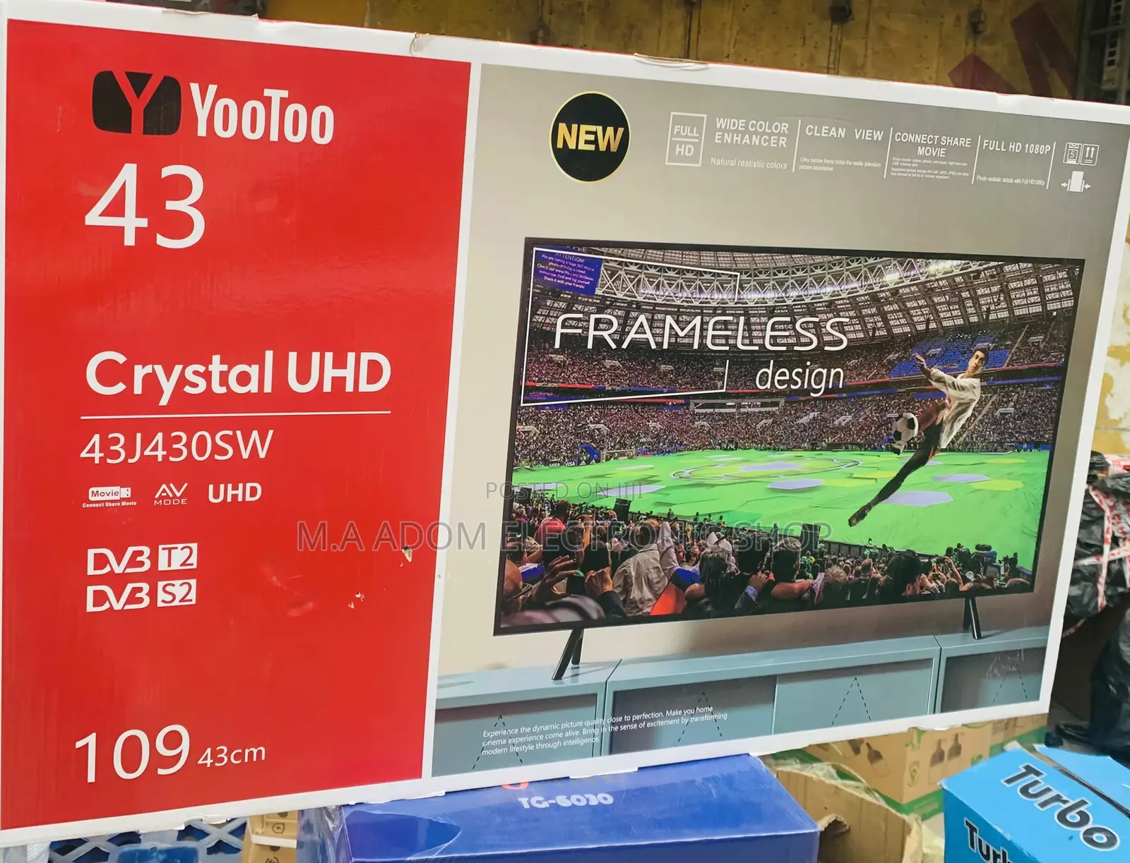 Classic Designed Yootoo 43 Inch Crystal Uhd Television.