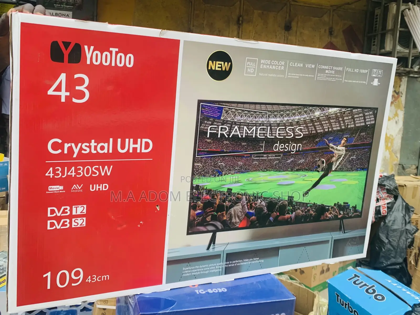 Classic Designed Yootoo 43 Inch Crystal Uhd Television.