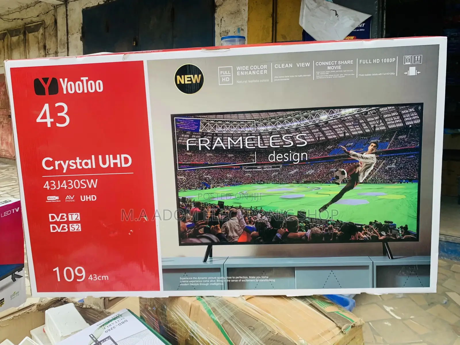 Authentic Yootoo 43 Inch Crystal Uhd Television(Black) 
